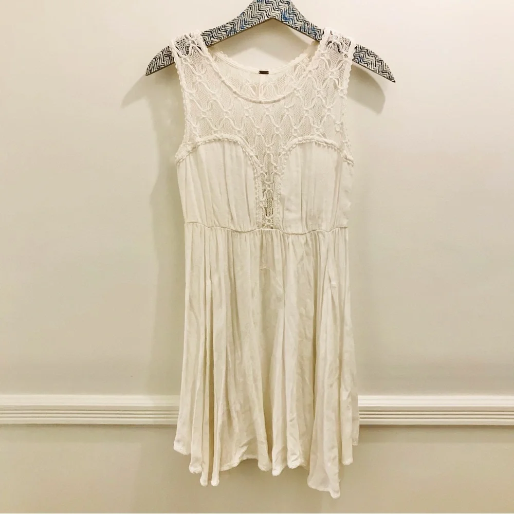 Free People Fiesta Dress XS white crochet lace - Picture 2 of 13